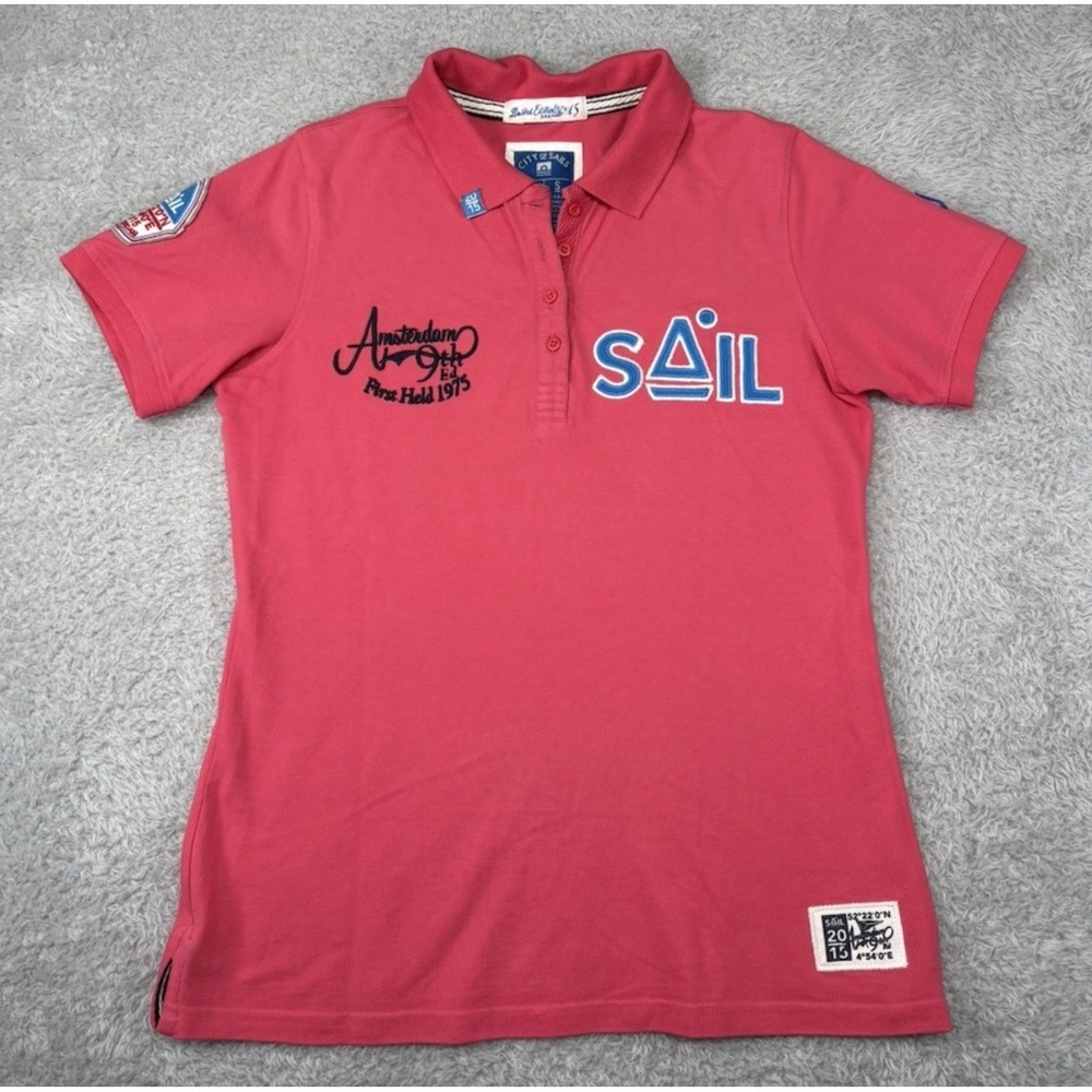 City of Sails Women's Medium Limited Edition Polo Shirt Pink Nautical Amsterdam